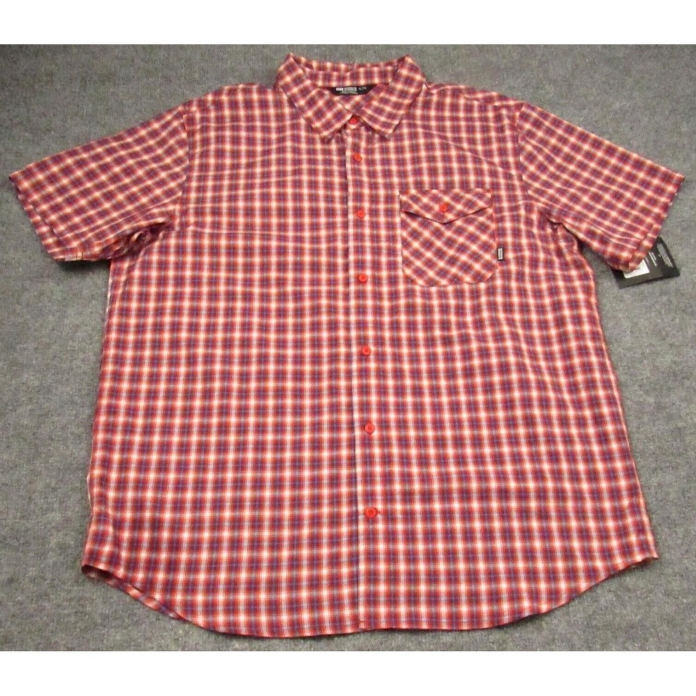 Outdoor Research Shirt Mens Extra Large XL Seapine Cranberry Plaid Short Sleeve‎ - Picture 3 of 16